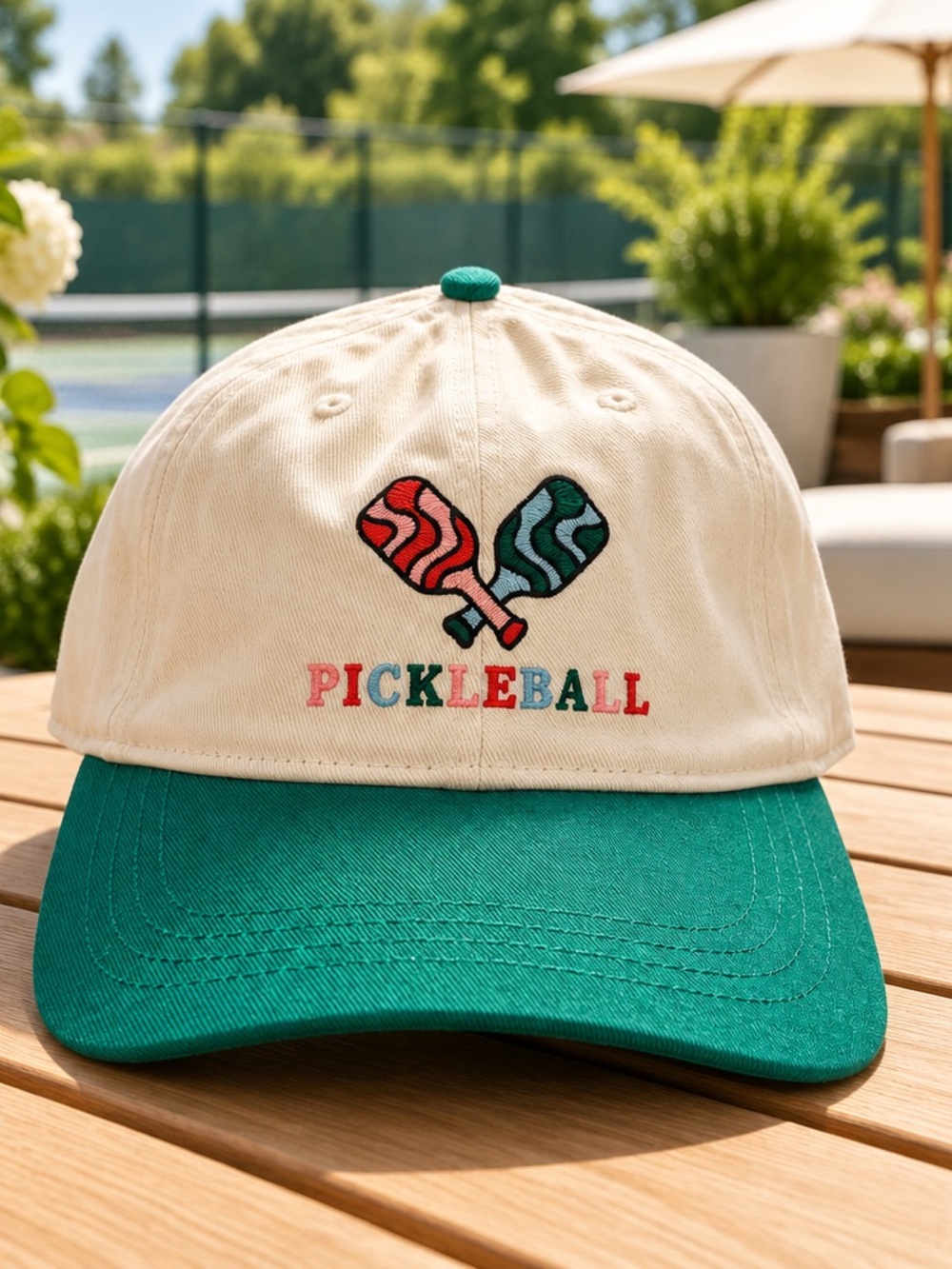 NWT Frasier Sterling Sport Pickleball Cream Green Cap Sports Hat Adjustable